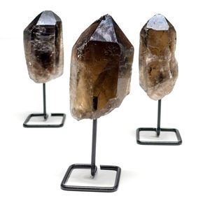 Smokey Quartz Point Specimen on Mini Pin Metal Base